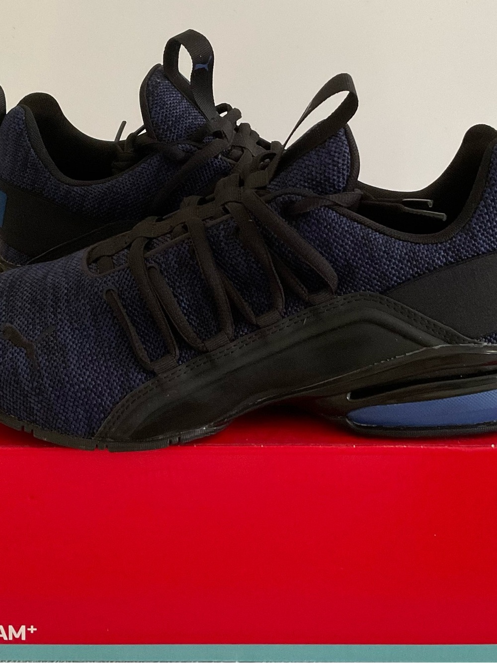 Puma Axelion Men's Optimal Comfort Sneakers - Black and Navy Blue